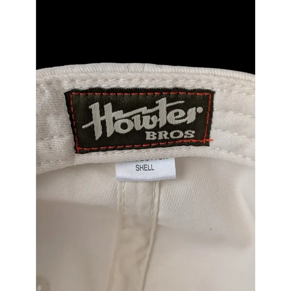Howler Bros White Skrimp Snapback Hat Cap One Size Twill Shrimp Logo Fishing